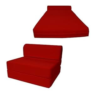 Amazon.com: Red Sleeper Chair Folding Foam Bed Sized 6 ...