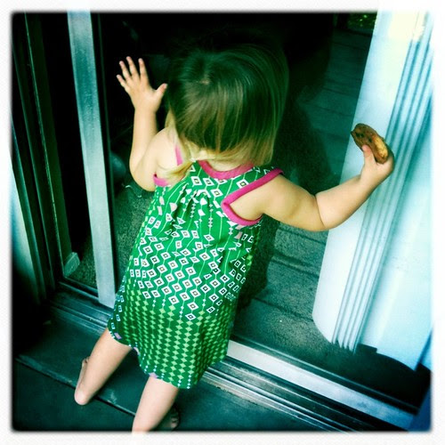 Karlie in her racerback tank dress