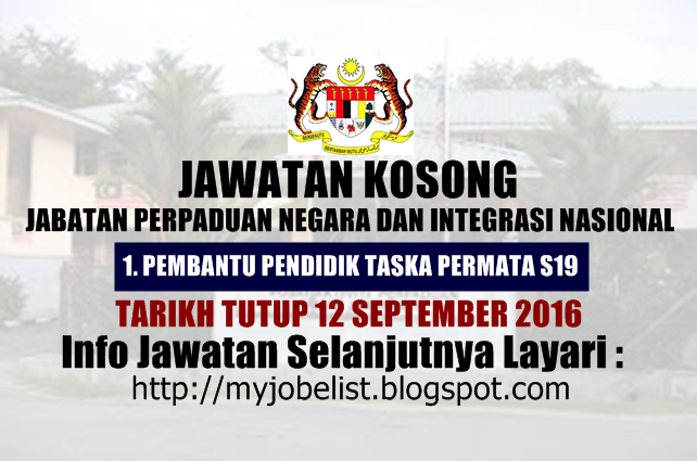 Jawatan kosong di jpnin september 2016