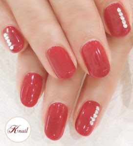 シンプル 大人上品赤ネイル Knailのブログ