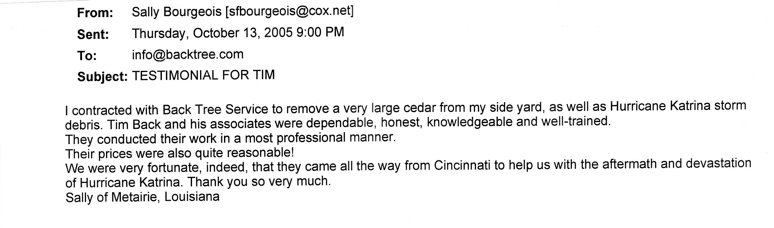 Emails Tim S Katrina Blog