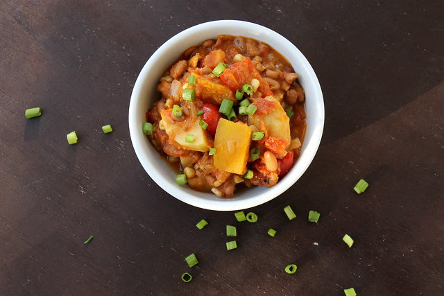 gluten free & vegan Pumpkin Chili, from above
