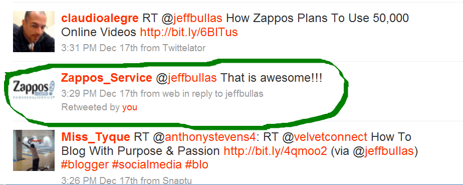 Zappos Twitter Social Media Monitoring and Response
