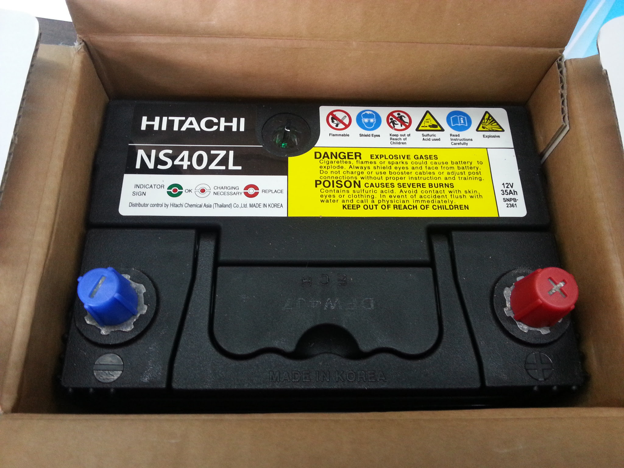 Hitachi Battery NS40ZL Perodua MAINTENANCE FREE
