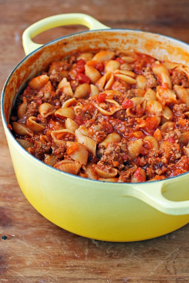 Turkey Sloppy Joe Pasta - Emily Bites