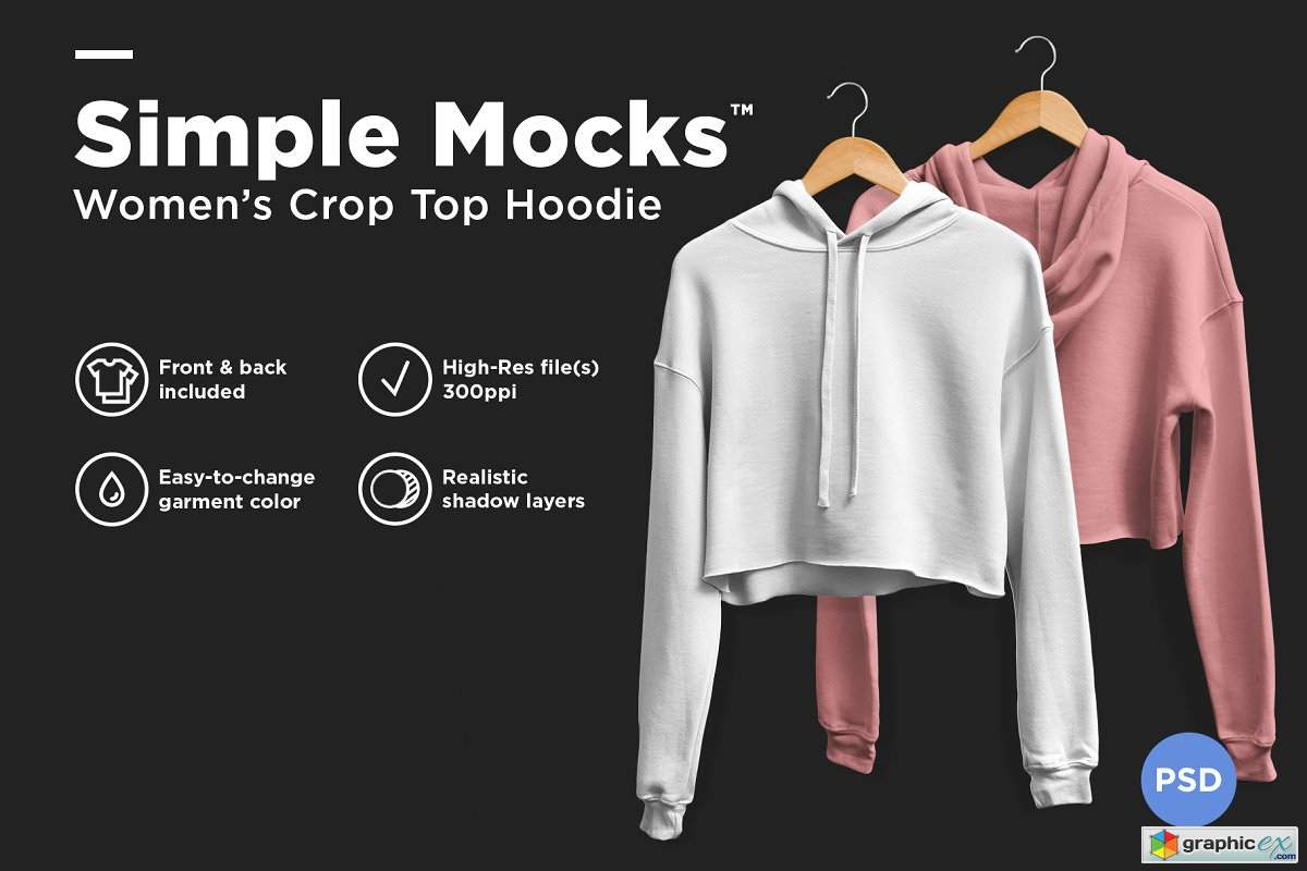 Download Crop Top Hoodie Mockup » Free Download Vector Stock Image ...