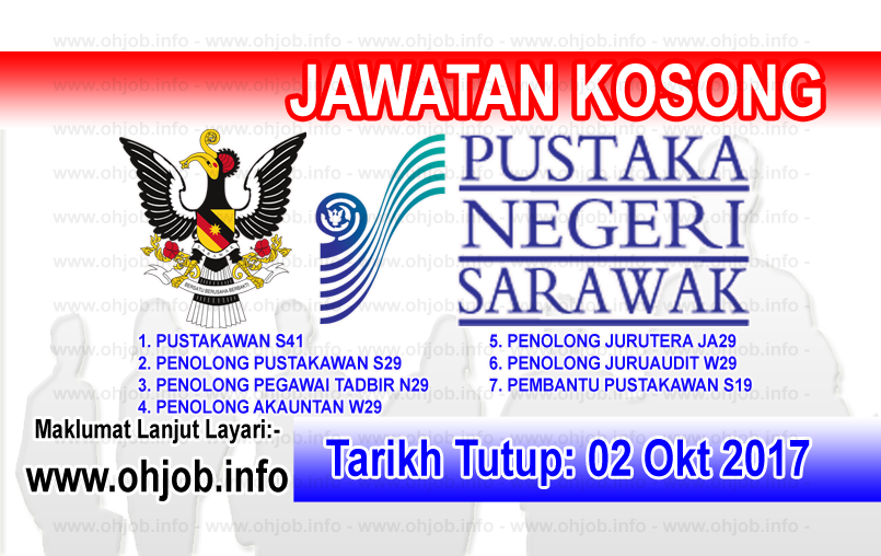 Jawatan Kerja Kosong Pustaka Negeri Sarawak logo www.ohjob.info oktober 2017