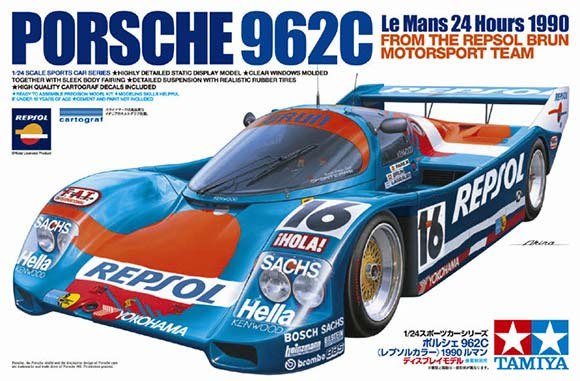 Tamiya 1/24 Porsche 962C Le Mans 24 Hours 1990 Repsol Brun Motorsport Team (24313) English Color Guide & Paint Conversion Chart