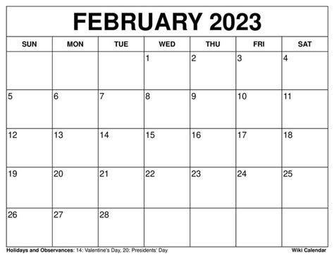  high resolution wiki calendar february 2023