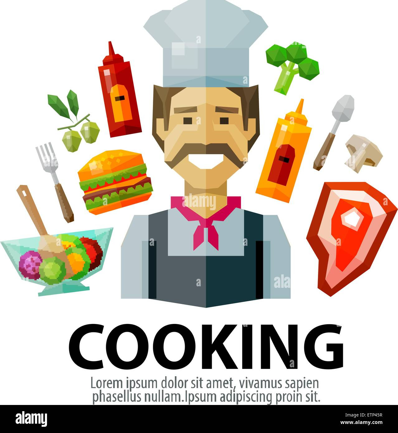 cooking vector logo design template. fresh food or chef, cook icon Stock Vector Art ...