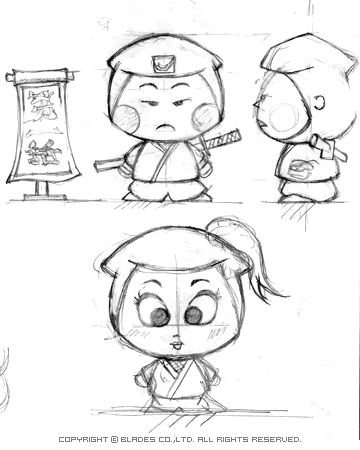 ゆる忍 キャラクター下書き Flash 制作 仙台 株式会社ブレイドのプロジェクト