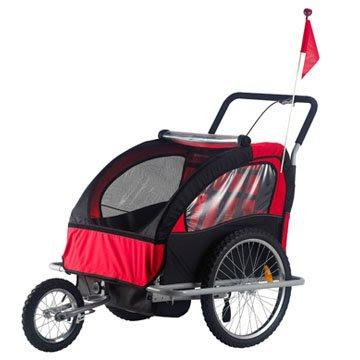 Aosom 2in1 Double Baby Bicycle Bike Trailer and Stroller