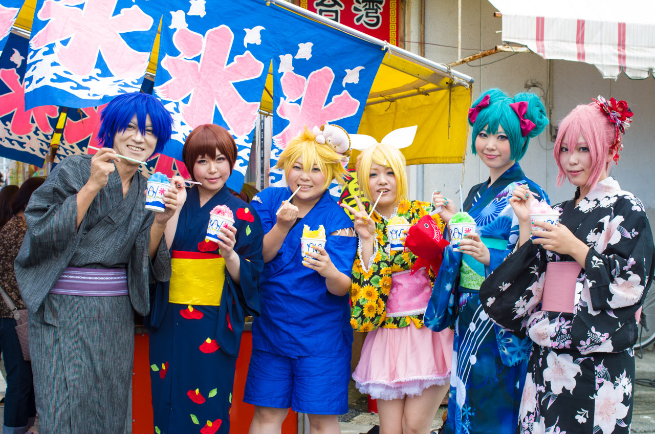 コスプレ 鷲宮神社 土師祭にボカロの浴衣コスで参加 Kaito ウメチャンネル