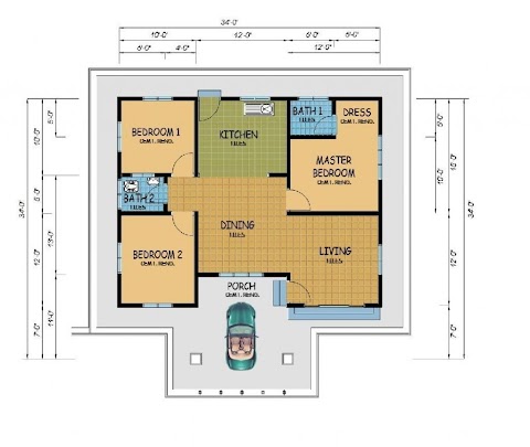 desain rumah kampung bertiang