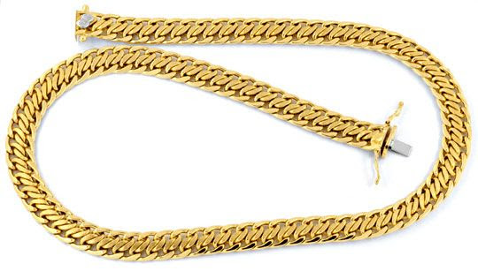 Original-Foto 1, GOLDKETTE GOLDKOLLIER 18K GELBGOLD DOPPEL-S LUXUS! NEU!