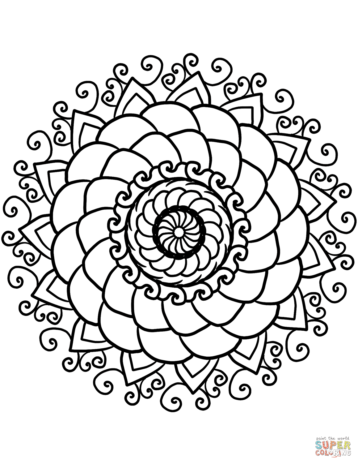Flower Mandala coloring page | Free Printable Coloring Pages