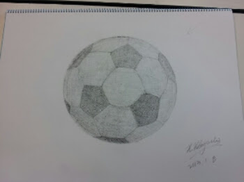 デッサン サッカーボール 絵画教室すとろーく