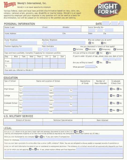 Wendyâs Job Application â Adobe PDF