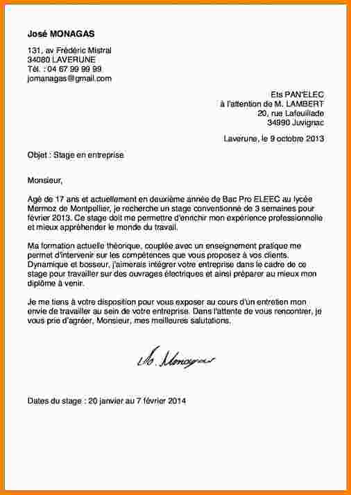 Exemple de lettre de motivation pour intégrer un lycée professionnel