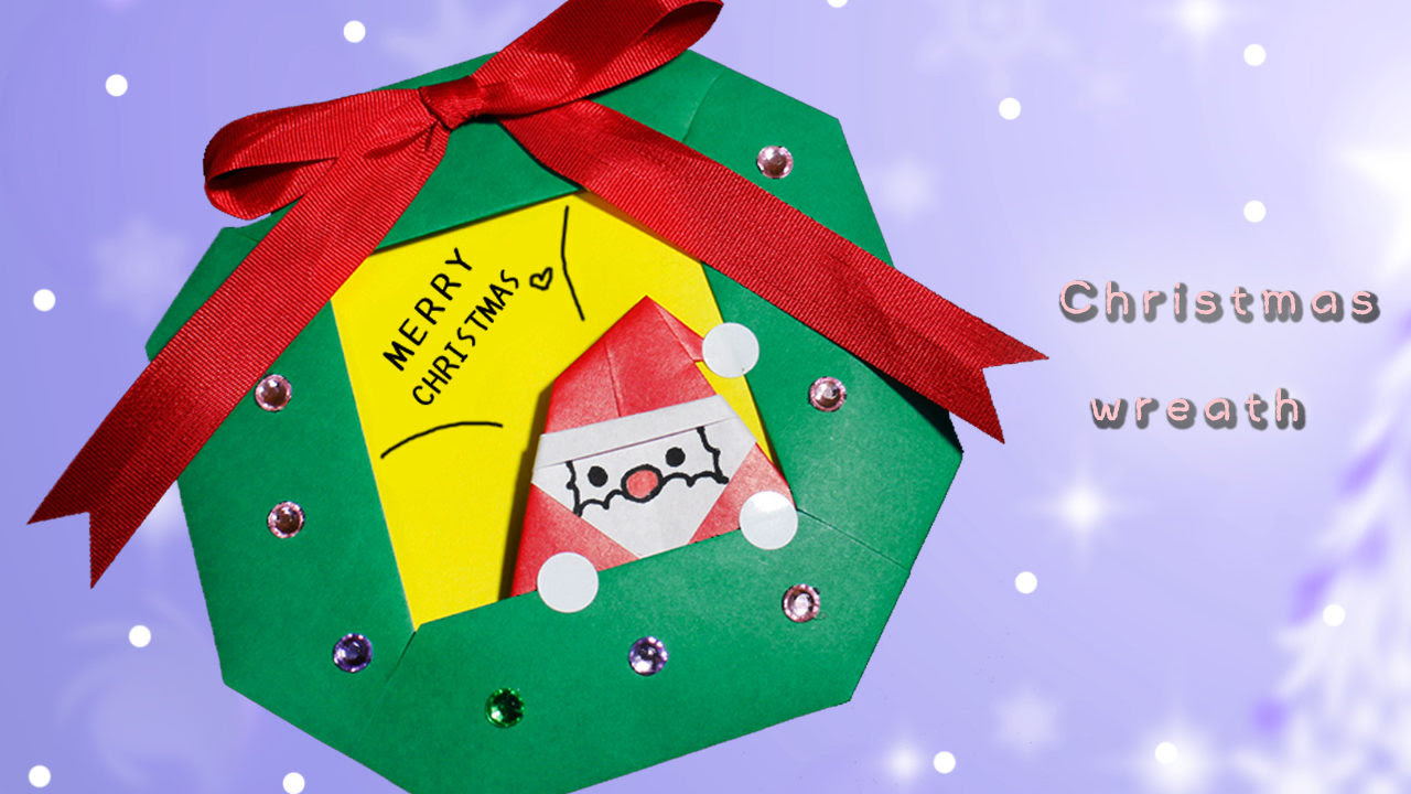 クリスマスリースの作り方 サンタクロース Origami Christmaslease Santa Mama Life Blog
