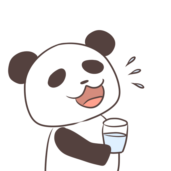 うがいをするパンダのイラスト かわいいフリー素材が無料のイラストレイン