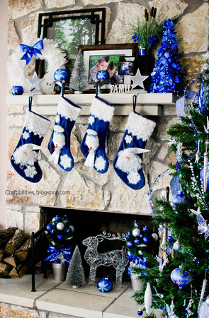  DIY  Ornament Topiary Blue  Silver  How to make 