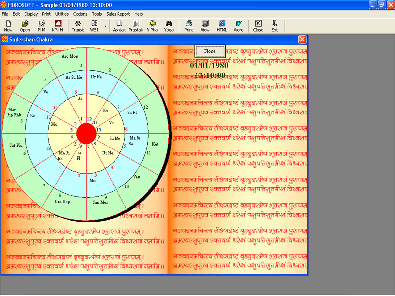Worksheets Professional Edition - Astrology Software HOROSOFT