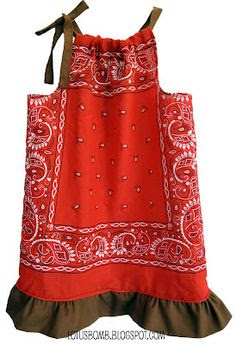 Day 1 of the 30 Day Pinterest Craft Challenge:  a Western inspired Bandana Pillowcase Dress