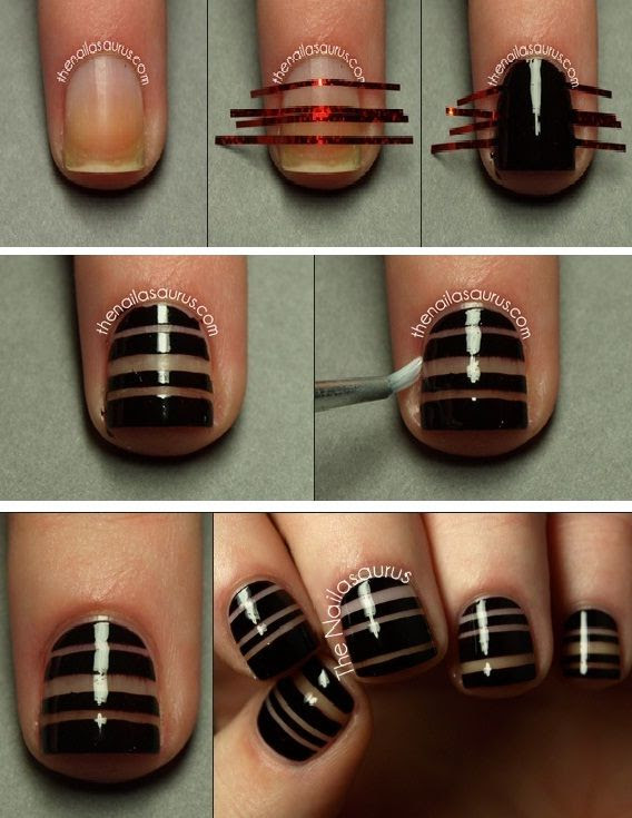 15 Easy Nail Tutorials With Scotch Tape Pretty Designs