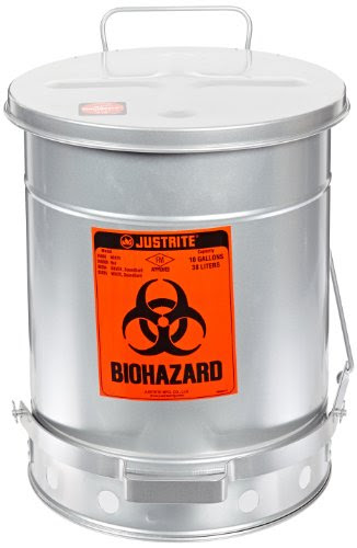 Waste Container with Foot Operated Cover, 10 Gallon Capacity, 13-15 