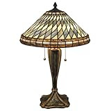 Quoizel Castillos Glass and Metal Tiffany Urn-Base Table Lamp