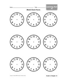Blank Clocks Worksheet for 1st - 2nd Grade | Lesson Planet