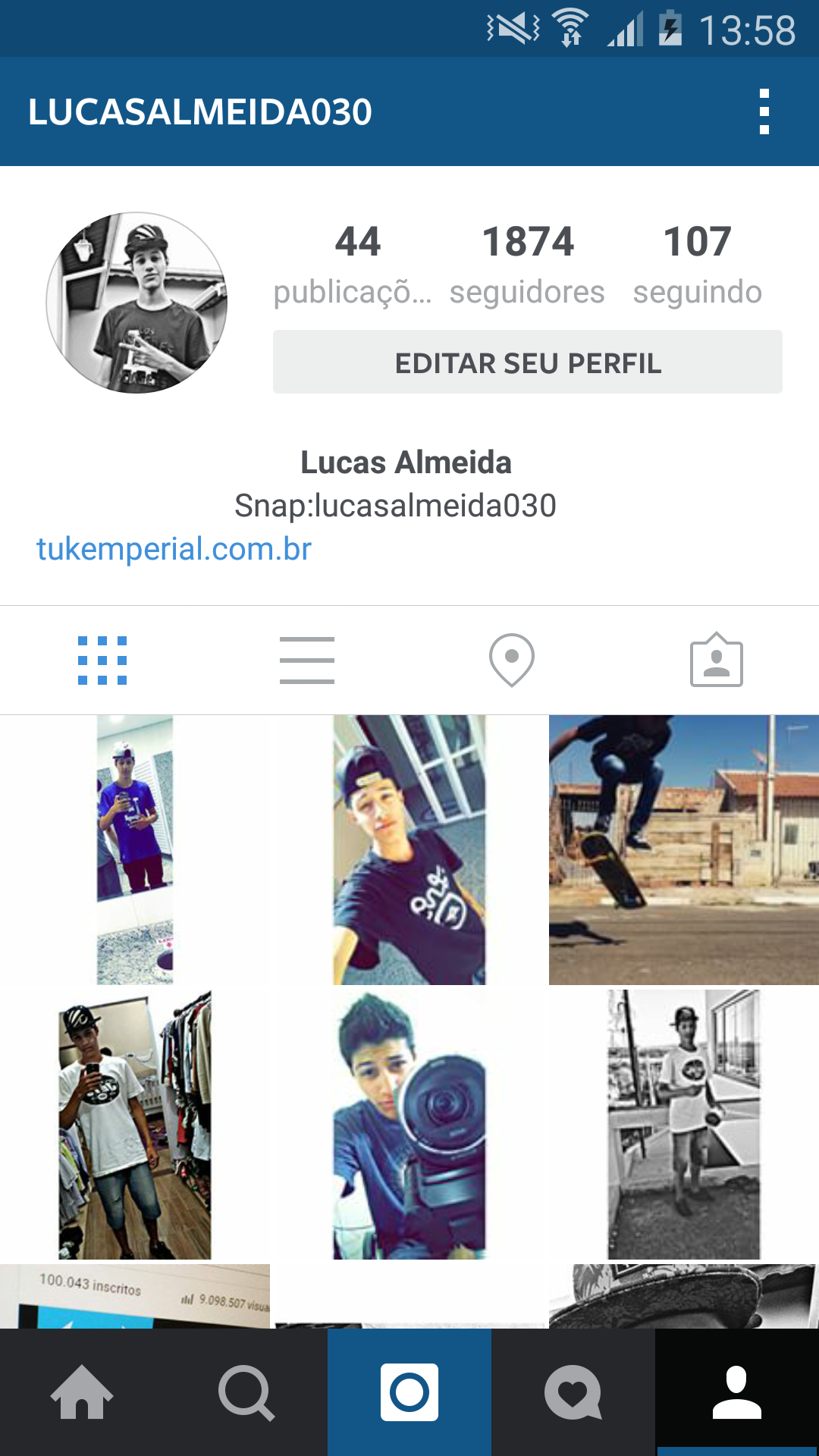 o deixar o nome e a bio do INSTAGRAM centralizada