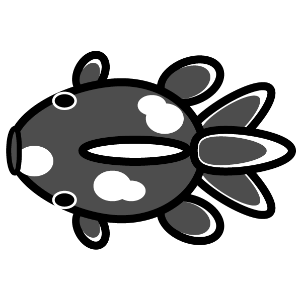 モノクロでかわいい金魚の無料イラスト 商用フリー オイデ43