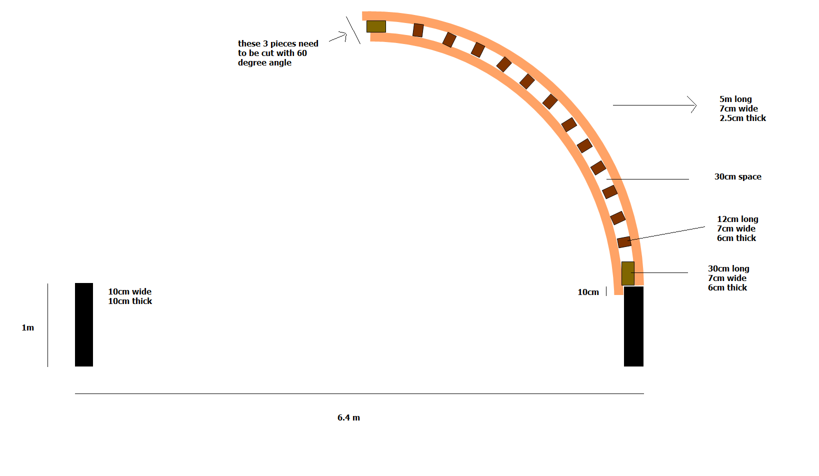 Trying to draw Bow-roof gothic arch for my greenhouse 