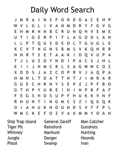 Webapr 29, 2010 · word search puzzles are an excellent way to train concentration and visual perception. the most dangerous game word search wordmint