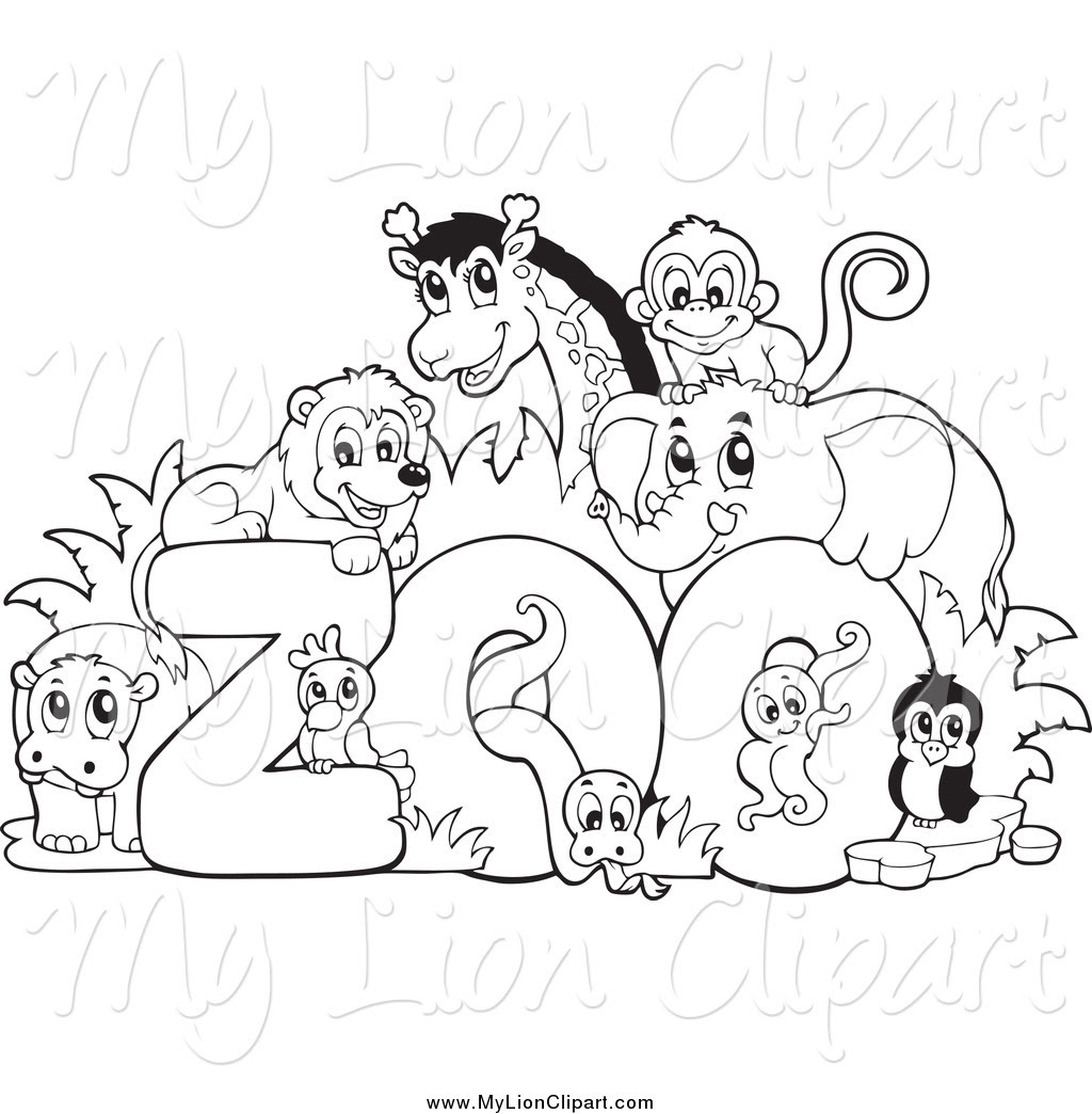 zoo animal clipart black and white cliparts co