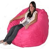 4-feet Hot Pink Cozy Sac Bean Bag Chair Love Seat