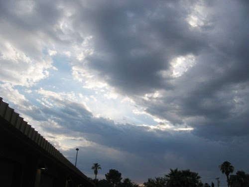Clouds as I leave work, June 21st, 6:30 PM.