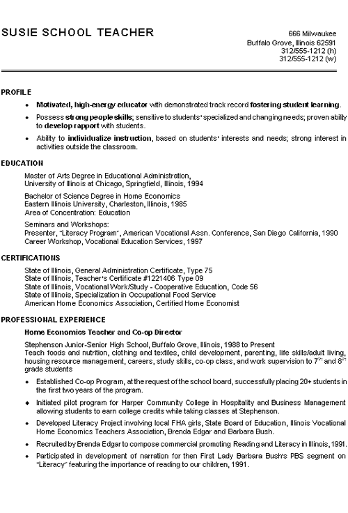 high school student resume objective. high school teacher resume