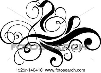Stock Illustration of Scroll, cartouche, decor, vector