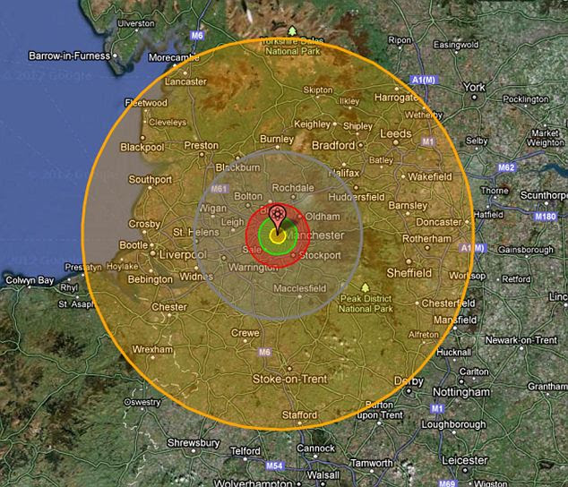 Nuclear Bomb Radius Interactive Map