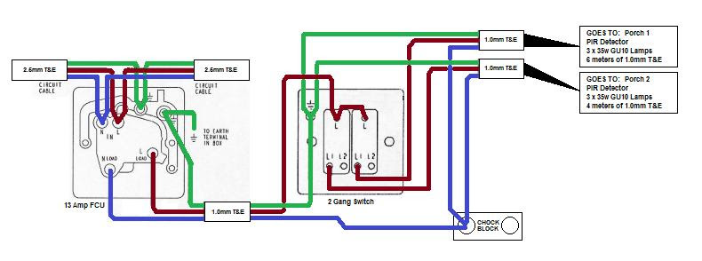 One FCU, 2-gang switch for two sets of lamps | DIYnot Forums
