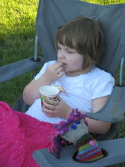 Izzie relaxes at the picnic