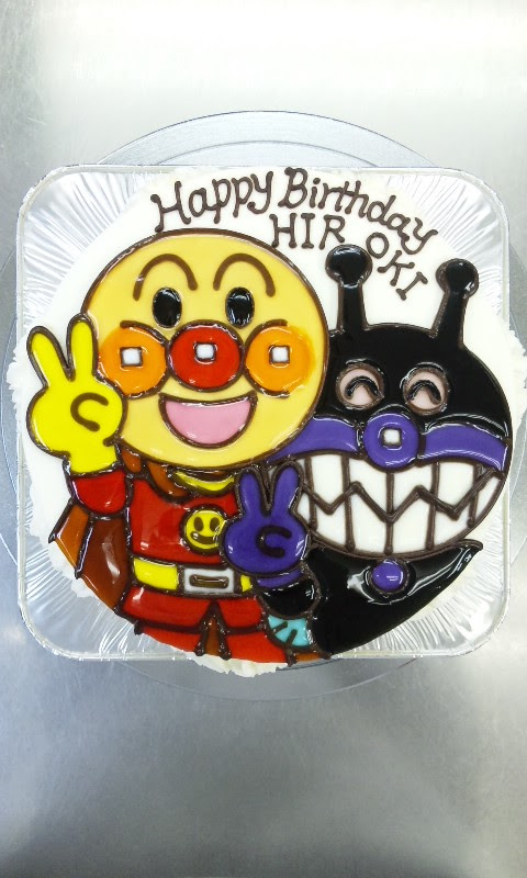 アンパンマン ばいきんまん の ツーショット イラストケーキ ケーキはキャンバス ここまで描ける