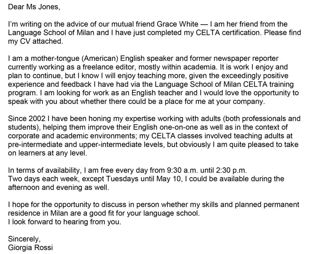 Lettera Di Motivazione In Inglese