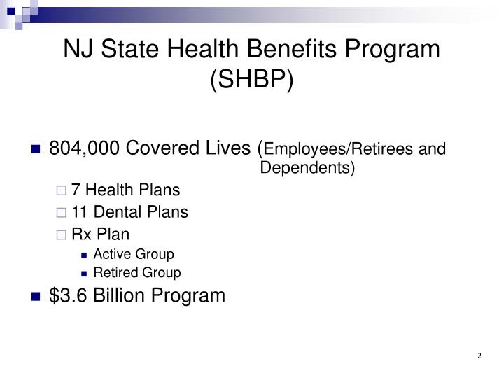 PPT New Jersey State Health Benefits Program PowerPoint Presentation
ID:1072648