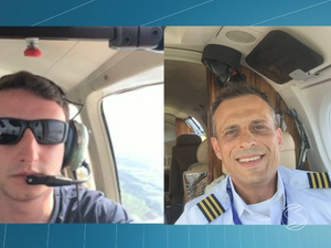 O co-piloto Bruno da Costa Pereira (esq.) e o piloto Sidney Prado (Foto: Reprodução/TV Rio Sul)