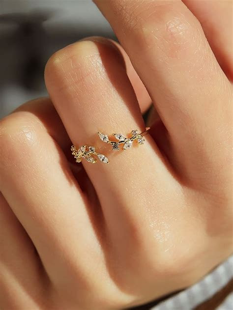 Gold cuff bracelets for any statement you choose to make. Rhinestone Decor Cuff Ring 1pc | SHEIN | Womens jewelry
