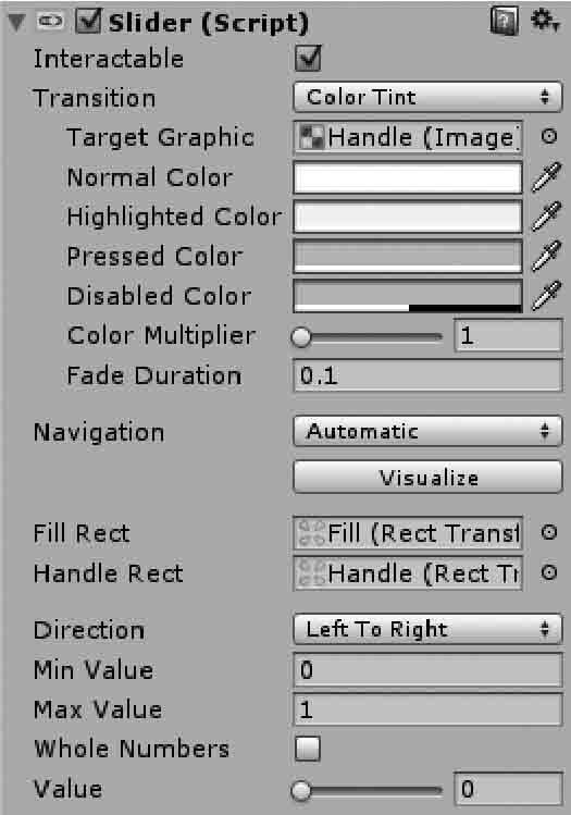 Unity 3D UGUI Slider控件